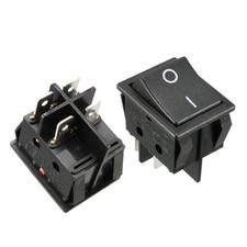 5Pcs 16A/125V 16A/250V DPST 4 Terminal 2 Position Boat Rocker Switch