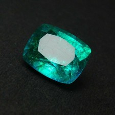 Natural Green Emerald CERTIFIED 10.56 Ct Cushion Cut Loose Gemstone