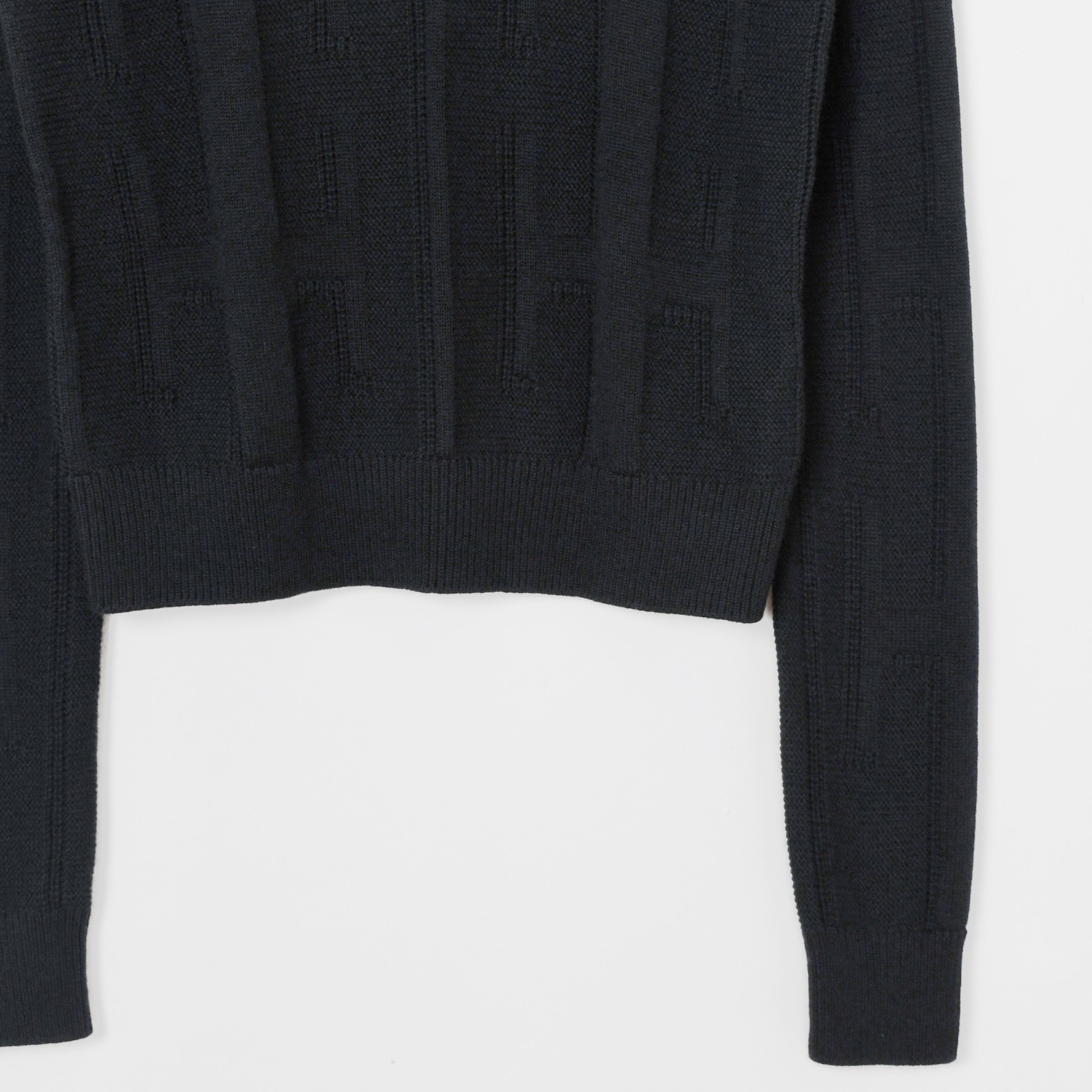 NWT Hermès Paris Black Virgin Wool Voyage Monogram Pattern Knit Sweater FR34 image 7