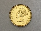 1857 $1 INDIAN PRINCESS HEAD GOLD COIN JEWELRY PIECE