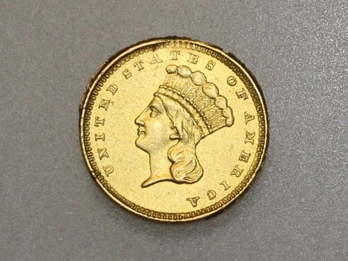 1857 $1 INDIAN PRINCESS HEAD GOLD COIN JEWELRY PIECE