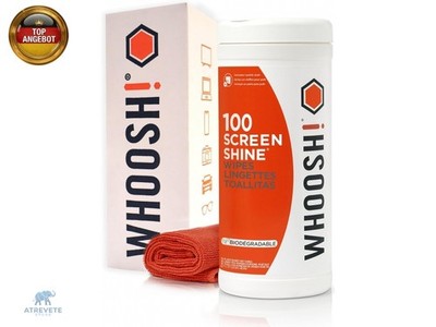 WHOOSH! Screen Shine 100 Stück   Reinigungstücher für TV, OLED-Fernseher, Lapt