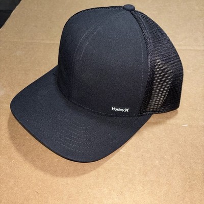Hurley Black Mesh Trucker Hat Small Left Side Logo Snapback