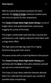 Maison Close High Waist Thong Corps A Corps Blue Size UK 8 10. rrp &pound;49.