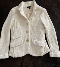 Rag bone Size 00 Slade Textured Knit Blazer Off White Gold Button Jacket