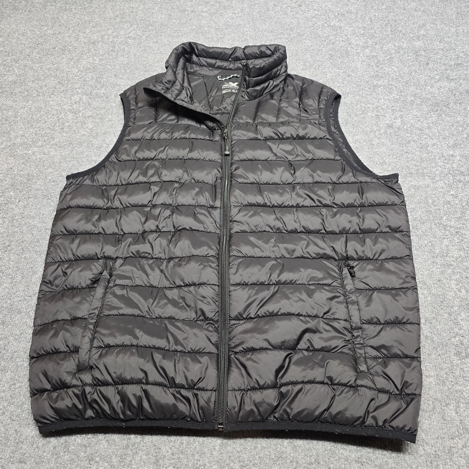 ZeroXposur Vest Mens XL Black Quilted Puffer Insulated Full Zip Outdoor Pockets