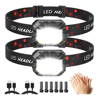 Stirnlampe LED Wiederaufladbar 2 StüCk 2000 Lumen 18 Modi USB