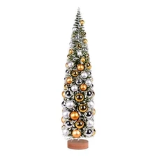 Vickerman 24" Frosted Green Tree Silver-Gold Balls