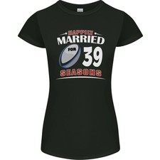 Camiseta 39 Aniversario Boda 39º Rugby Mujer Corte Pequeño