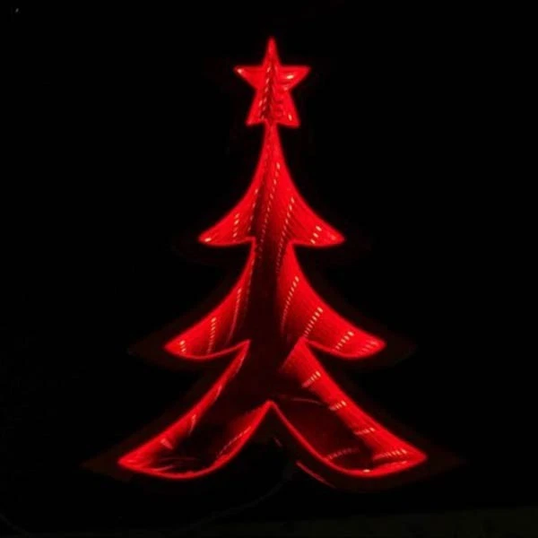 Gonna Per Albero Di Natale Rotonda In Lino - 122 Cm, Rossa Con Scritta Merry Christmas E Fiocchi Di Neve