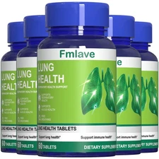 5 Packs Lung Support Supplemen Keep Your Lungs Healthy, Better Breath  60 Tablet