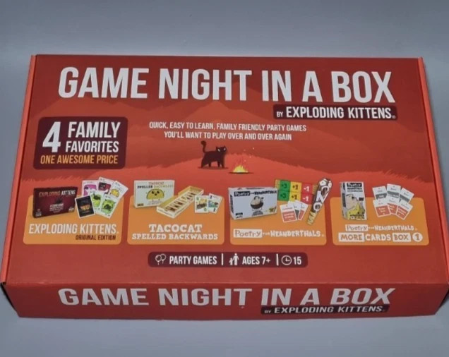 Exploding Kittens Games Night in a Box Family Party Board Game Collection