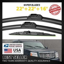 Front & Rear Windshield Wiper Blades For Land Rover Sport Set of 3 (22"/22"/16")