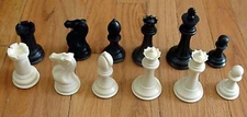 4" Staunton Luxury Extra Large Chess Pieces Set - Ivory/Black *NEW*