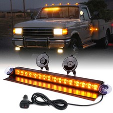 16 Inch Amber Windshield Led Strobe Lights Car Truck Emergency Hazard Warning