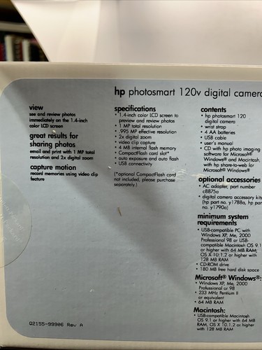 HP PhotoSmart 120 1,0-MP-Digitalkamera – silberfarben - Bild 3 von 14