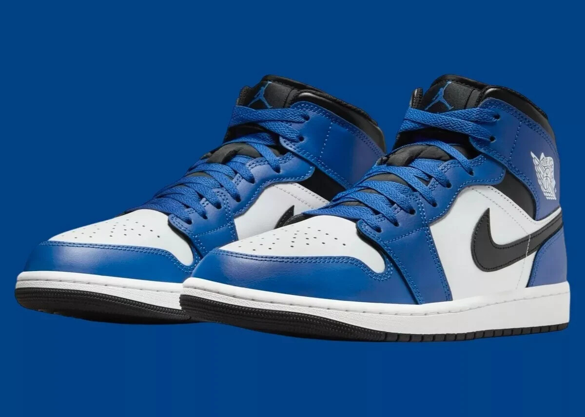 Nike Air Jordan 1 Mid Shoes Game Royal Black White DQ8426