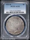 1922-D $1 Peace Silver Dollar PCGS AU 53