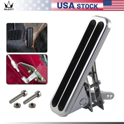Polished Aluminum Pedal Polished Aluminum Floor Mount Gas Pedal For Chevy, Ford, Mopar - Billet Style Floor Mount Pedal - Foto 4