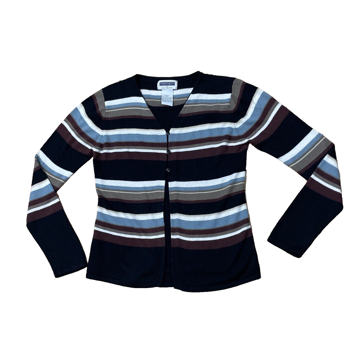 vintage SAG HARBOR カーディガン PROPHECY by SAG HARBOR Cardigan Women S Stripe Y2k Academia Button