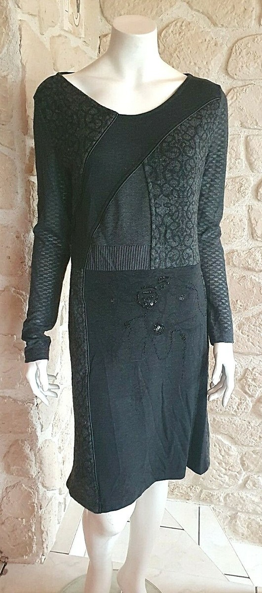 Robe Noire/grise Angels Never Die - Taille XXL Genou Coton