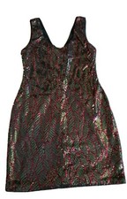Juniors Sequins Bodycon Evening Club Party Cocktail Short Mini Dress M