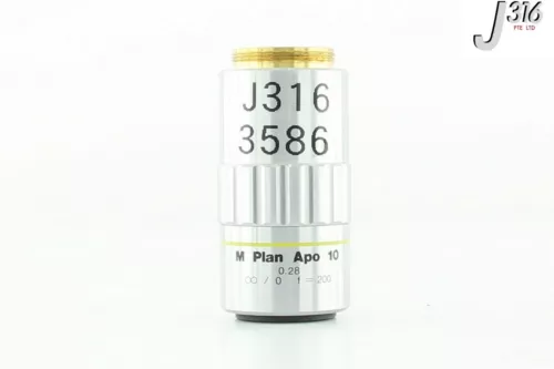 3586 MITUTOYO M PLAN APO 10 MICROSCOPE OBJECTIVE LENS 0.28 F=200 378-803-2