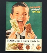 1957 Mars Candy Bar Advertisement Chocolate Nuts Color Vintage Print AD