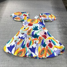 New Oliphant Dress Womens Small 1147V Bubble Skirt Mini Dress Papaya Yellow