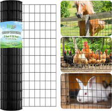 Garden Wire Mesh 3FT X 50FT(0.91M X 15.2M) for USE 4 FT Fence Post, 5Cm X 7.5Cm 