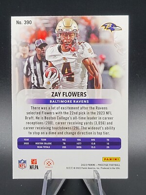 2023 Panini Prestige NFL Zay Flowers Rookie RC #390 Xtra Points
