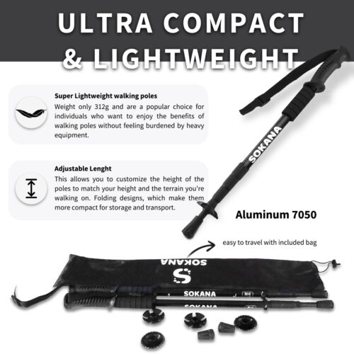 2Pcs 3-Section Telescopic Anti-shock Trekking Walking Poles Hiking Sticks RED - Picture 3 of 5