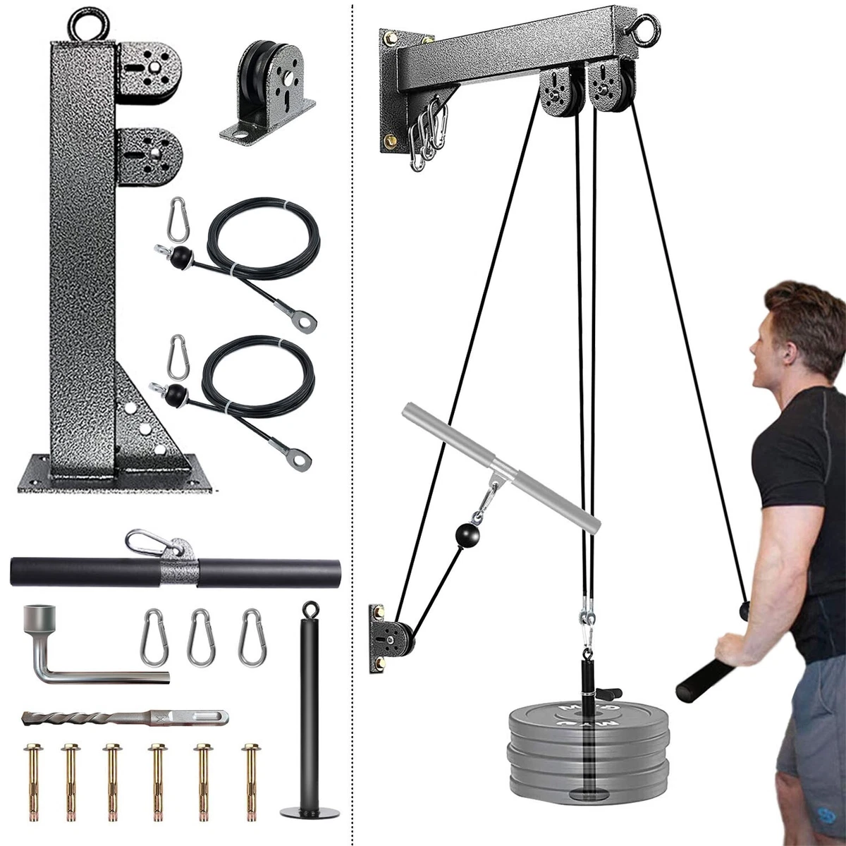 Wall Mount Pulley System Fitness For