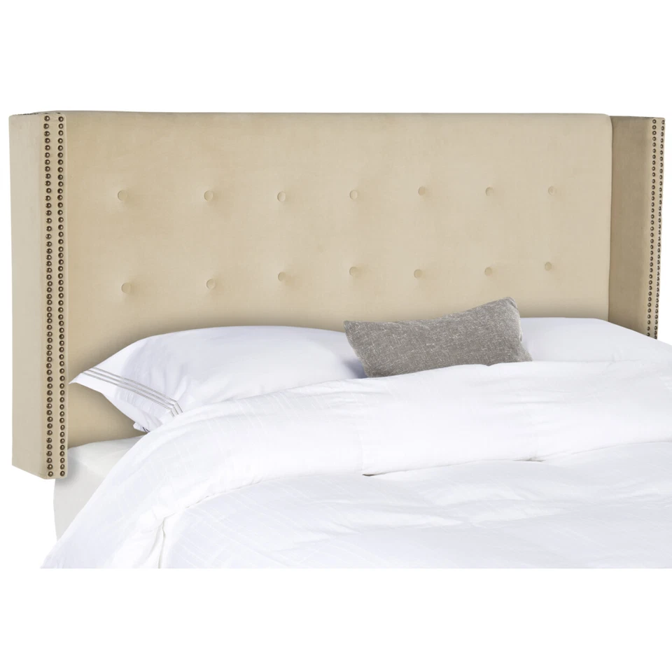 SAFAVIEH Keegan Velvet Tufted Winged Headboard | Buckwheat | Twin | - Imagem 3 de 4