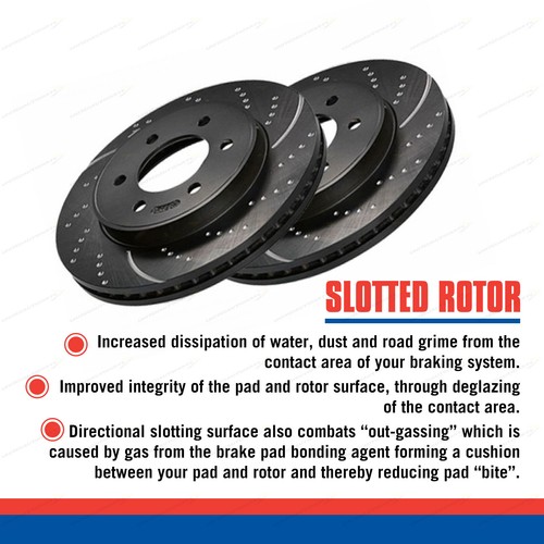 Front Slotted Brake Rotors TRW Pads for Ford Fairlane NF NL 1994-1997 - Picture 2 of 3