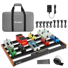 Donner DB-P300 Aluminium Effect Pedal Board Built-in Power Supply 20*12*2" Board
