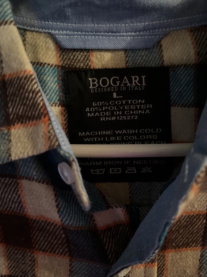 Camisa a Cuadros Bogari Talla Grande Manga Larga Botón Frontal Franela Foto 2 de 3