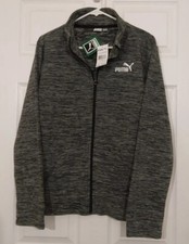 PUMA Kids Fleece Jacket Size XL 18-20 Black Heather   NWT   MSRP 42.00   NEW