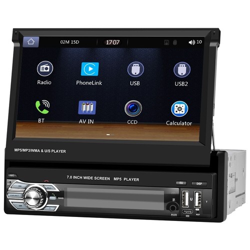 Autoradio 7" Singolo 1 DIN Wireless Apple Carplay Android BT Flip Out CAM - Foto 15 di 24