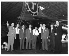 Flying Tiger Cargo Airline 1961 Press Photo Canadair CL-44 Employees c*P175b