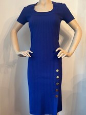 NWT St. John collection blue lazuli knit Dress Women's Size M fits 6/8