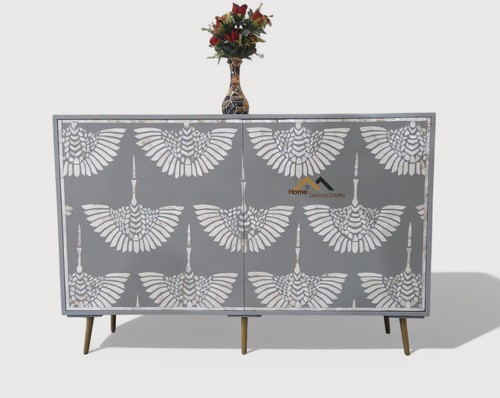 Indian handmade mother of pearl inlay 2 Door cabinet chest mop inlay furniture