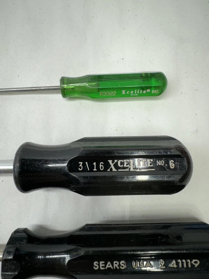 Misc Lot Of 4  xcelite 3/16 NUT DRIVER No. 6 R3322 Sears 9 4119 Screwdivers A42 - Image 4 of 4