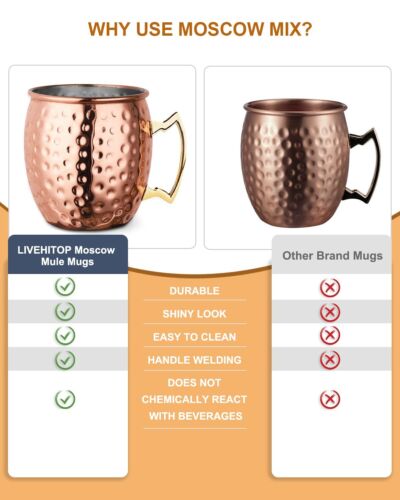 2* 530 ml Kupferbecher 100 % reines Kupfer Moscow Mule Becher Ayurveda Tasse Bar - Bild 5 von 6