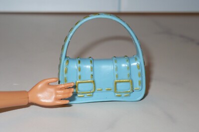 Mattel Barbie Accessory PURSE ~ MY SCENE Blue GOLD STITCHING HANDBAG Accessory