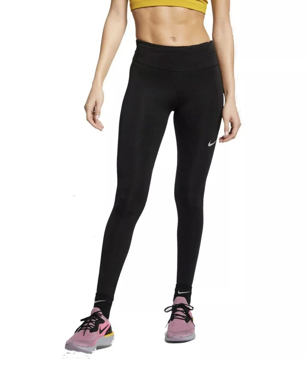 NIKE DRI FIT WOMEN'S FAST RUNNING TIGHTS BLACK Size Medium DB4377 Full  Length