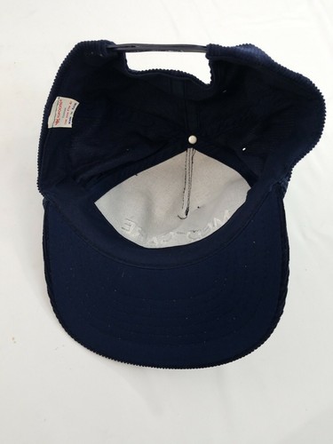 Sombrero de pana azul vintage Yupoong ""Cuidado Médico"" cordón Hipster Gorra Corea Usado en excelente condición - Imagen 7 de 8