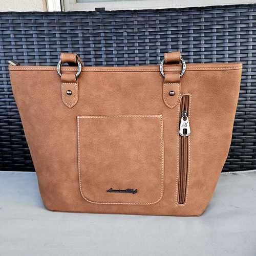 American Bling Concealed Carry Purse and Wallet Scroll Tooling Western Bag Brown - Picture 5 of 13