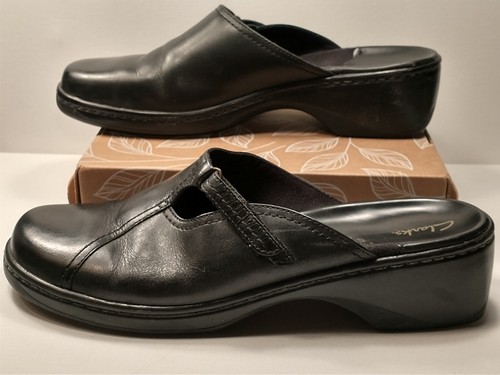 Zueco Clarks de cuero negro para mujer 10 m - Imagen 1 de 5
