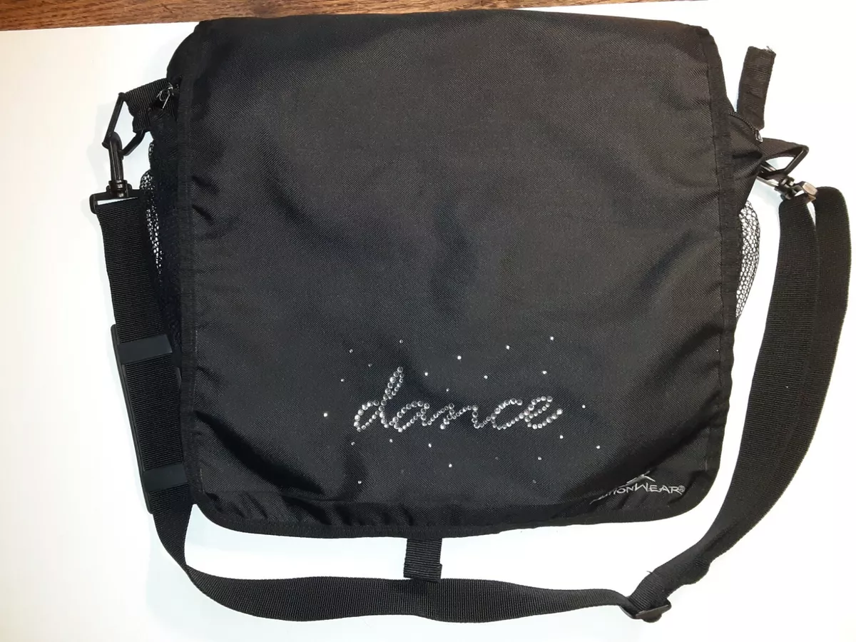 Motionwear Dance Bag with Shoulderstrap Black With Rhinestone